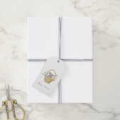 Étiquettes-cadeau Joyeux lapin de Pâques dans un printemps de panier (Avec de la ficelle)