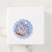 Étiquettes Cadeau Joyeux lapin de Pâques et panier d'oeufs (En situation)