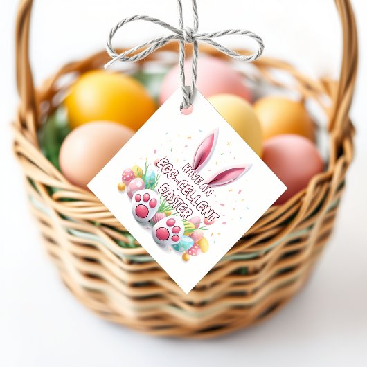 Étiquettes Cadeau Joyeux lapin de Pâques oreilles et pieds