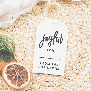 Étiquettes-cadeau Joyeux Lettres modernes Noël personnalisé