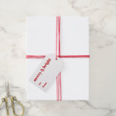 Étiquettes-cadeau Joyeux & lumineux à partir de rouge blanc moderne  (With Twine)