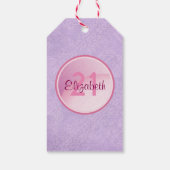 Étiquettes-cadeau Joyeux Monogramme d'anniversaire avec nom et âge (Dos)