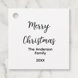 Étiquettes Cadeau Joyeux Noël ajoutez le nom de famille année texte