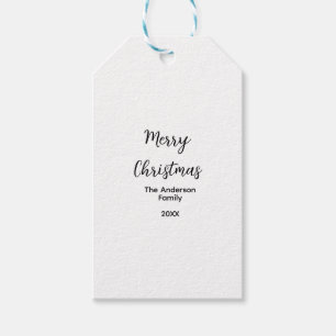 Étiquettes-cadeau Joyeux Noël ajoutez le nom de famille année texte