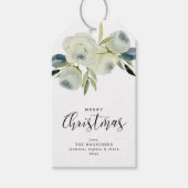 Étiquettes-cadeau Joyeux Noël Aquarelle blanche Floral Custom (Devant)