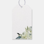 Étiquettes-cadeau Joyeux Noël Aquarelle blanche Floral Custom (Dos)