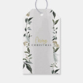 Étiquettes-cadeau Joyeux Noël aquarelle feuillage Noël (Dos)