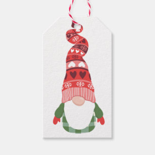 Étiquettes-cadeau Joyeux Noël Aquarelle Gnome Elfe Mignon
