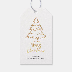Étiquettes-cadeau Joyeux Noël Arbre de Noël Script moderne