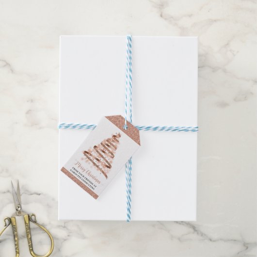 Étiquettes-cadeau Joyeux Noël Arbre Entreprise Vacances (Avec de laficelle)