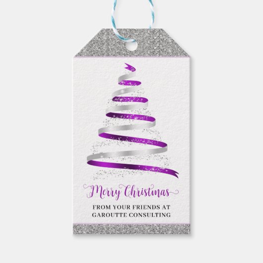 Étiquettes-cadeau Joyeux Noël Arbre Entreprise Vacances (Devant)