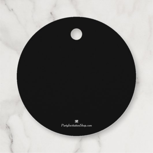 Étiquettes Cadeau Joyeux Noël Arbre Noir Fête (Dos)