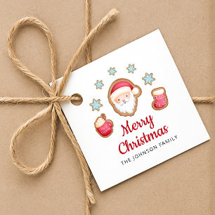 Étiquettes Cadeau Joyeux Noël au Père Noël mignon