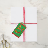 Étiquettes-cadeau Joyeux Noël avec 3 Balise cadeau rouge Feuille en (With Twine)