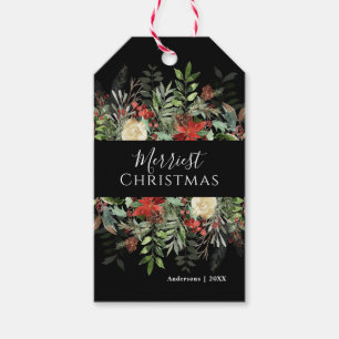 Étiquettes-cadeau Joyeux Noël Balises cadeaux rustiques botaniques