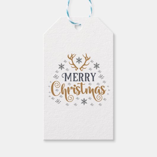 Étiquettes-cadeau Joyeux Noël blanc (Devant)