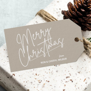 Étiquettes-cadeau Joyeux Noël blanc