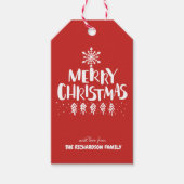 Étiquettes-cadeau Joyeux Noël blanc Script Holly Jolly (Devant)