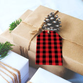 Étiquettes-cadeau Joyeux Noël Calligraphie Buffalo Check