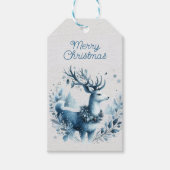 Étiquettes-cadeau Joyeux Noël Cerfs Neige (Devant)