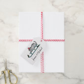 Étiquettes-cadeau Joyeux Noël | Chat de traîneau d'hiver (Avec de la ficelle)