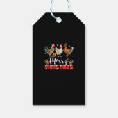 Étiquettes-cadeau Joyeux Noël Chemises au poulet Funny Santa Hat Lig (Dos)