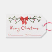 Étiquettes-cadeau Joyeux Noël Chic Coquette Red Bow Personnalisé (Devant (Horizontal))