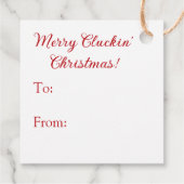 Étiquettes Cadeau Joyeux Noël Cluckin | Drôle poulet (Dos)