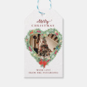 Étiquettes-cadeau Joyeux Noël" coeur photo spécifique du client (Devant)