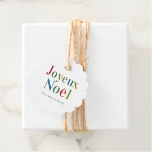 Étiquettes Cadeau Joyeux Noel coloré Noël français