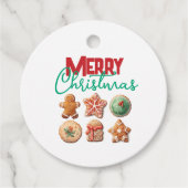 Étiquettes Cadeau Joyeux Noël Cookie Exchange Fête de Fête (Devant)