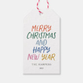 Étiquettes-cadeau Joyeux Noël couleur Whimsical Bonne année (Devant)