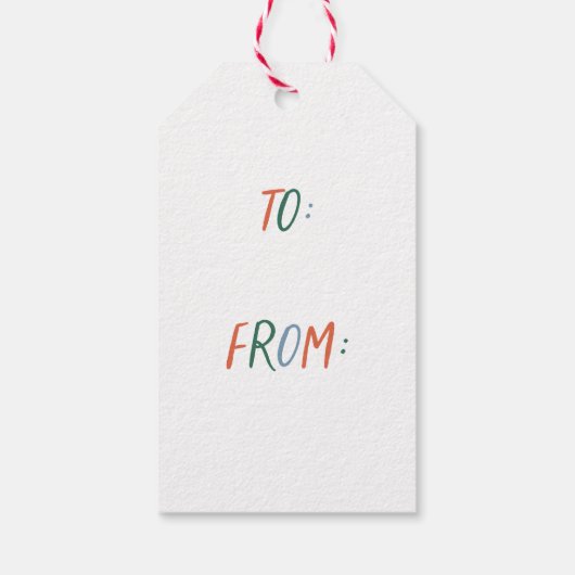 Étiquettes-cadeau Joyeux Noël couleur Whimsical Bonne année (Dos)