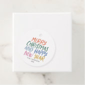 Étiquettes Cadeau Joyeux Noël couleur Whimsical Bonne année (En situation)