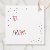 Étiquettes Cadeau Joyeux Noël couleur Whimsical Bonne année (Dos)