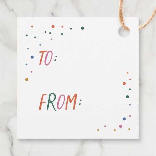 Étiquettes Cadeau Joyeux Noël couleur Whimsical Bonne année (Dos)