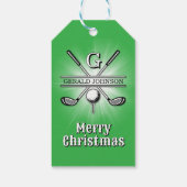 Étiquettes-cadeau Joyeux Noël Custom Golf Monogramme Design (Dos)