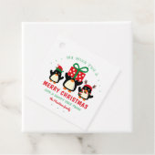 Étiquettes Cadeau Joyeux Noël de Pingouin mignon (En situation)