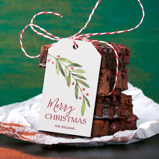 Étiquettes-cadeau Joyeux Noël de verdure