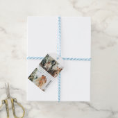 Étiquettes-cadeau joyeux Noël écriture verte 3 photos collage (Avec de laficelle)