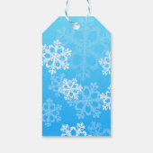 Étiquettes-cadeau Joyeux Noël élégant Motif Blue Snowflakes (Dos)
