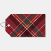 Étiquettes-cadeau Joyeux Noël élégant rouge vacances plaid (Dos (Horizontal))