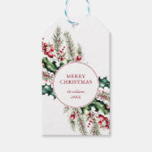 Étiquettes-cadeau Joyeux Noël Élégant Rustique Fête Florale (Devant)