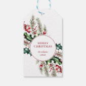 Étiquettes-cadeau Joyeux Noël Élégant Rustique Fête Florale (Dos)