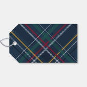 Étiquettes-cadeau Joyeux Noël élégant vacances marine plaid (Dos (Horizontal))