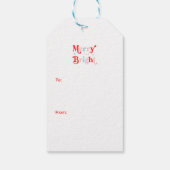 Étiquettes-cadeau Joyeux Noël et rouge rose vif (Dos)