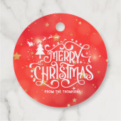 Étiquettes Cadeau Joyeux Noël étoilé rouge (Dos)