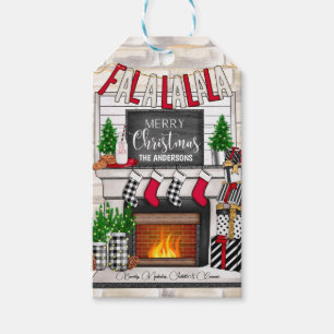 Étiquettes-cadeau Joyeux Noël familial personnalisé