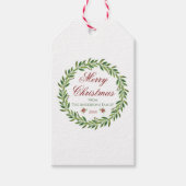 Étiquettes-cadeau Joyeux Noël Famille Wreath d'hiver (Devant)