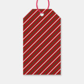 Étiquettes-cadeau Joyeux Noël festif rayé rouge (Dos)